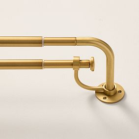 Open Box: Double Room Darkening Rod, 48"-88", 0.75" Diam. - Brass