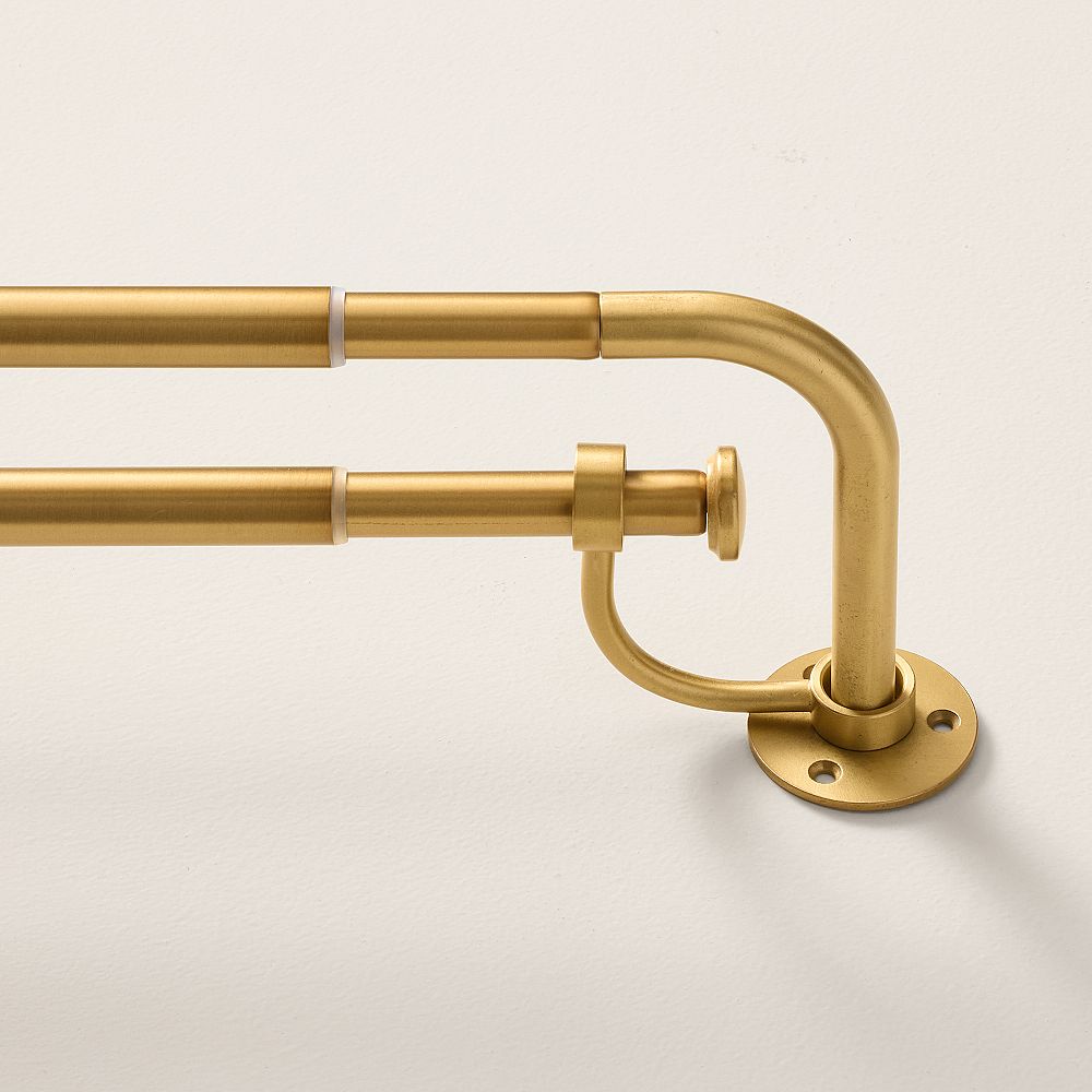 Open Box: Double Room Darkening Rod, 48"-88", 0.75" Diam. - Brass