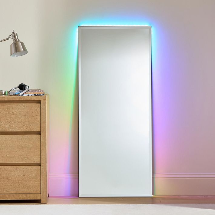 Ombre Ambient Backlit LED Floor Mirror (24&quot;x56&quot;)