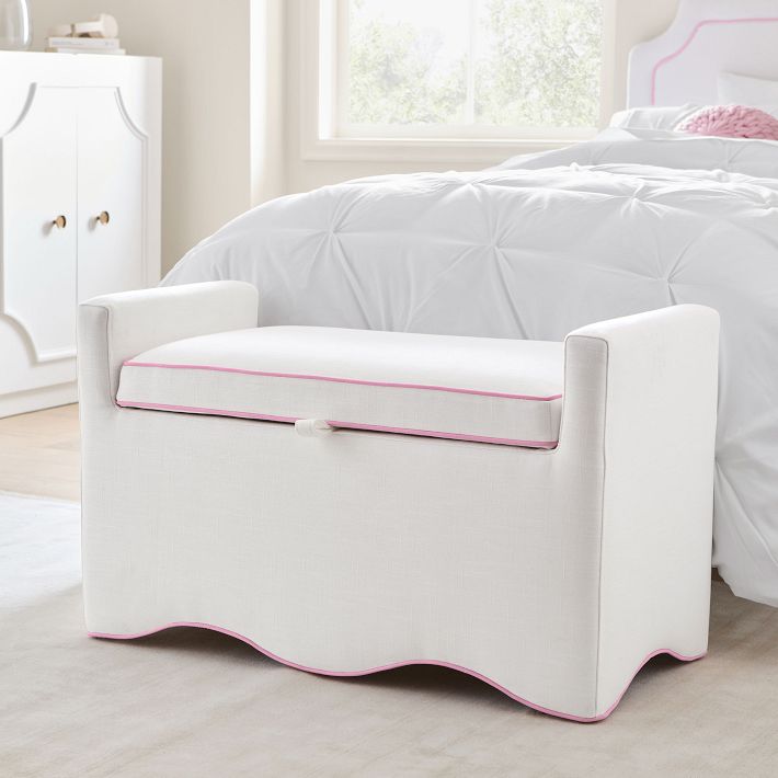 Wavy Piped Storage Settee (36.5&quot;)