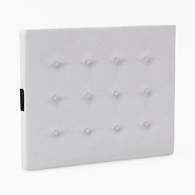 Tufted Tech Smart Faux Headboard, Single, Performance Linen Blend White