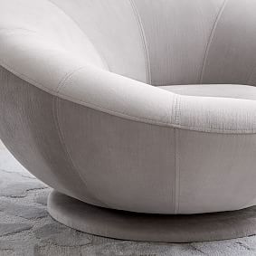 Lustre Velvet Light Grey Groovy Swivel