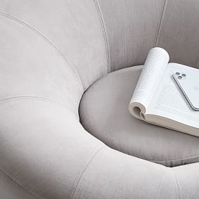 Lustre Velvet Light Grey Groovy Swivel