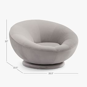 Lustre Velvet Light Grey Groovy Swivel