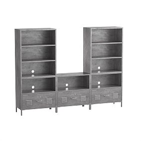 Locker Wall System, Tower Set (3 1-Drawer, 2 3-Cubby and 3 Bases)