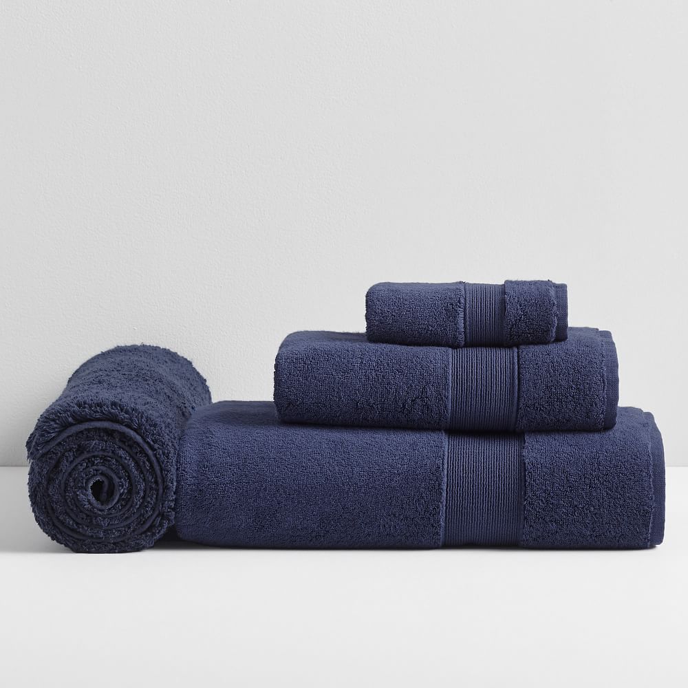 Quick-Dry Towel &amp; Bath Mat Set - Classic Navy