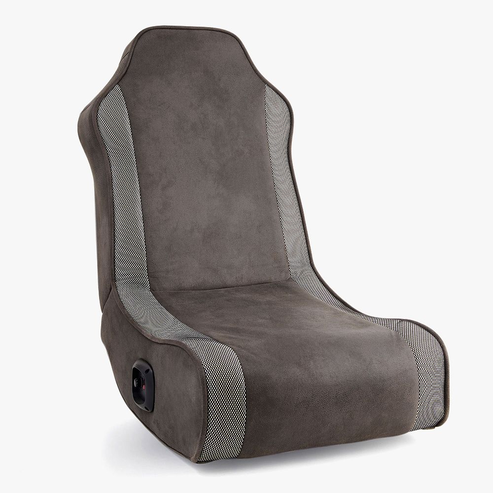 Textured Faux-Suede Charcoal Light-Changing Game Chair
