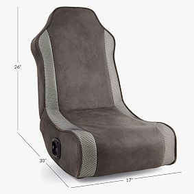 Textured Faux-Suede Charcoal Light-Changing Game Chair
