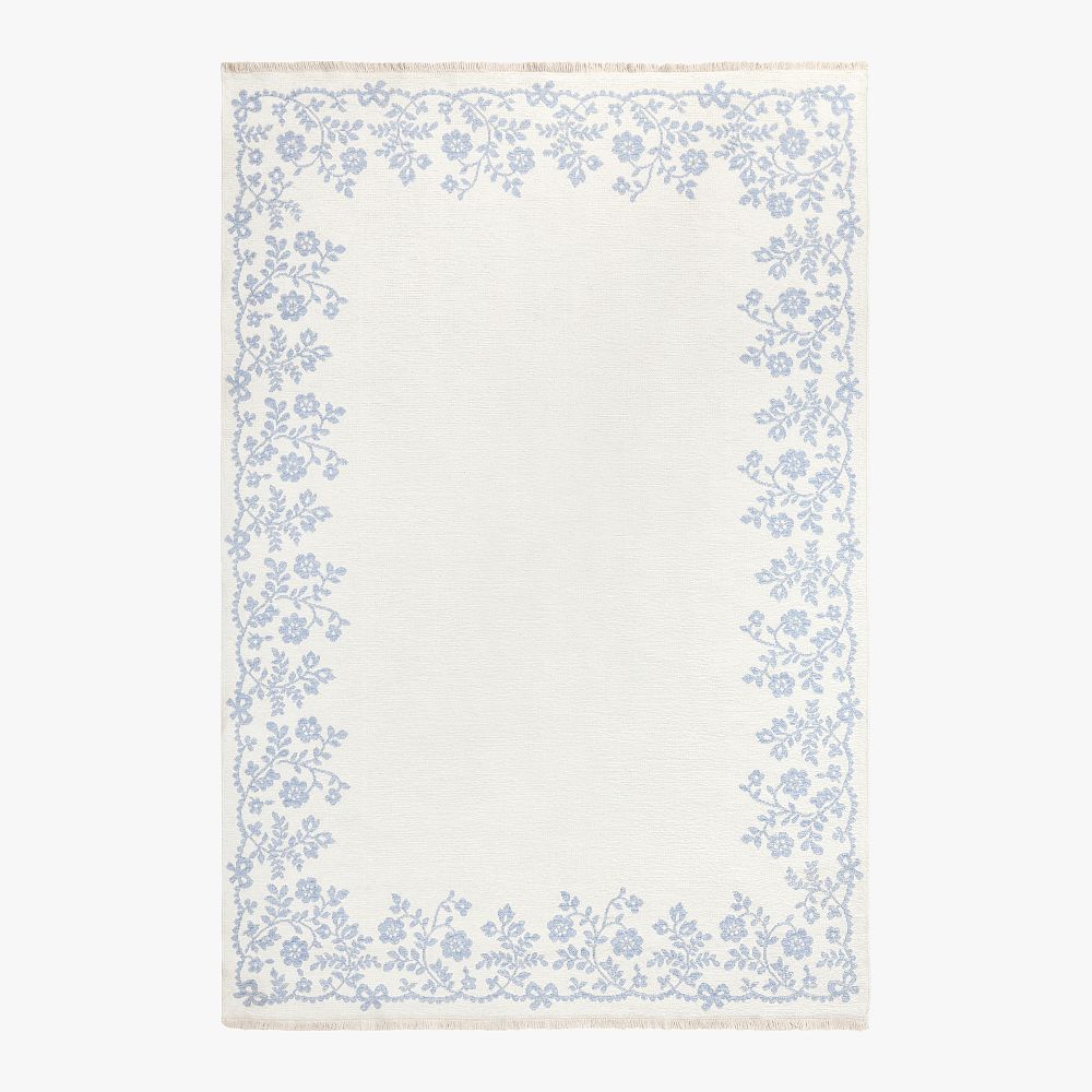 LoveShackFancy Floral Border Reversible Washable Rug