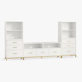 Blaire Media (1 Media, 2 Cubbies, 2 Drawers, 2 Bases), Simply White