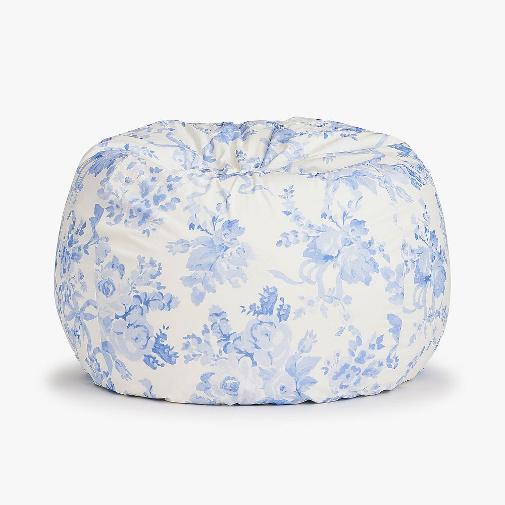 LoveShackFancy Garden Damask Blue Bean Bag Chair