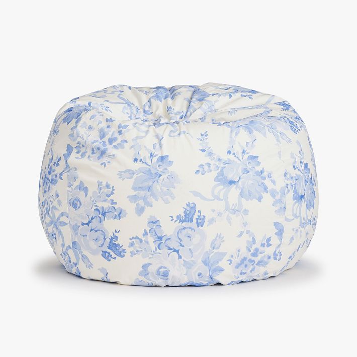 LoveShackFancy Garden Damask Blue Bean Bag Chair