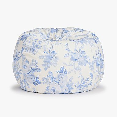 LoveShackFancy Garden Damask Blue Bean Bag Chair