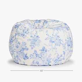 LoveShackFancy Garden Damask Blue Bean Bag Chair