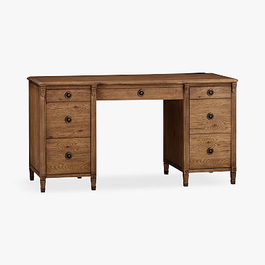 Chris Loves Julia Smart™ Storage Desk, Aged Oak