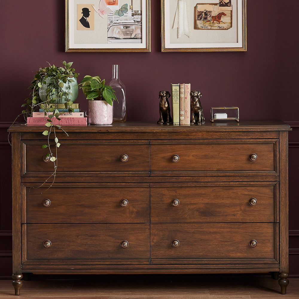 Chris Loves Julia Turned Wood 6-Drawer Dresser (56w x 19d&quot;)