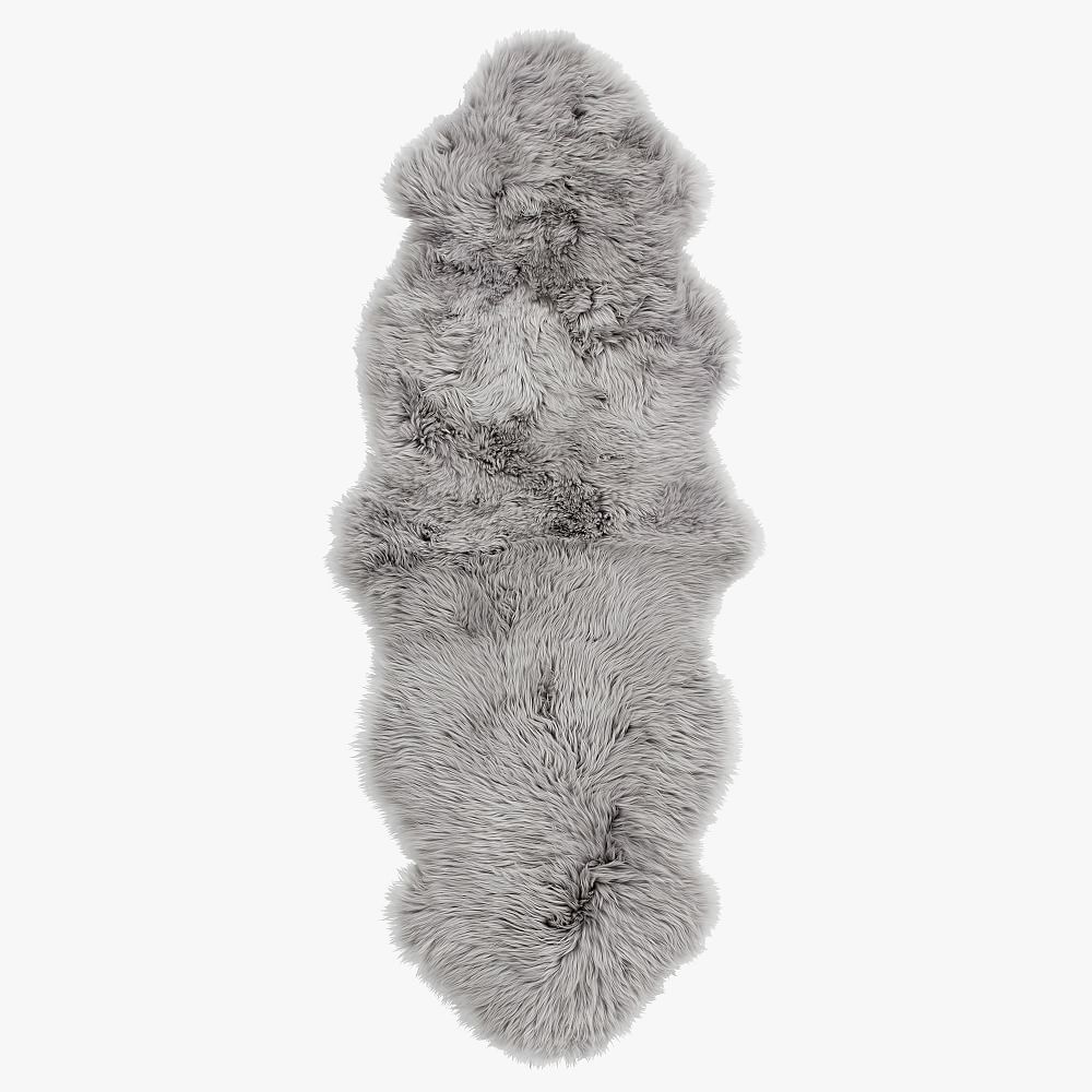 Open Box:   Double Sheepskin Rug - Gray