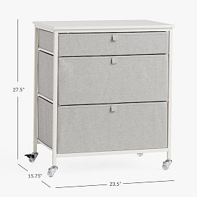 Rolling 3-Drawer Wide Cart