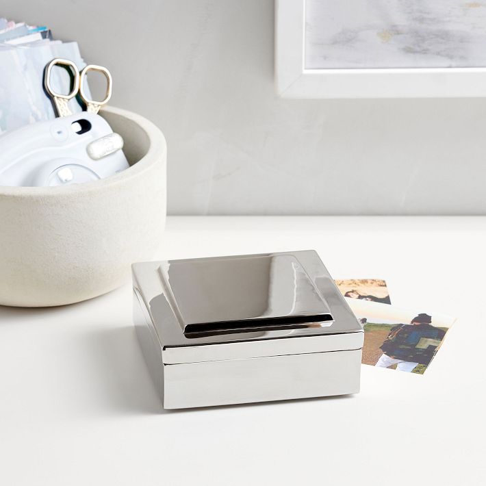 Silver Engravable Keepsake Square Box