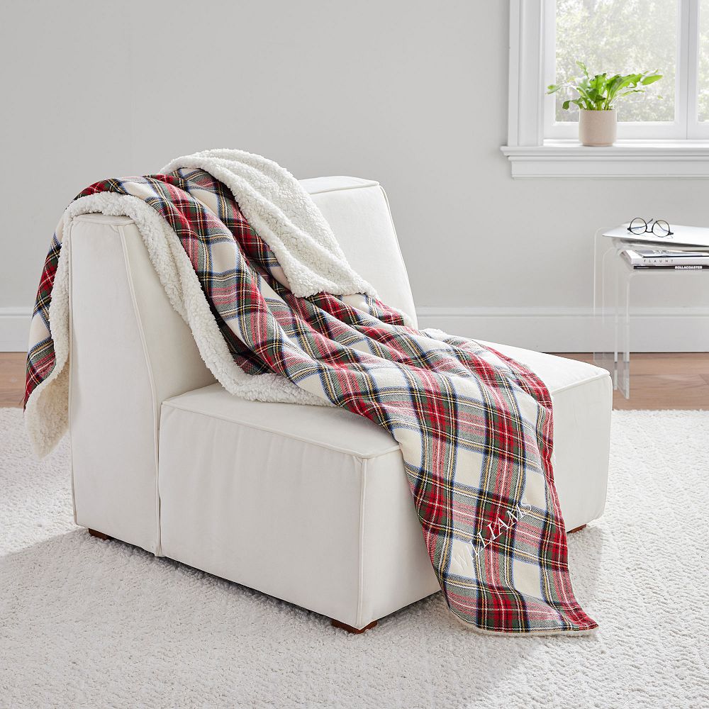 Stewart Plaid Sherpa Back Throw