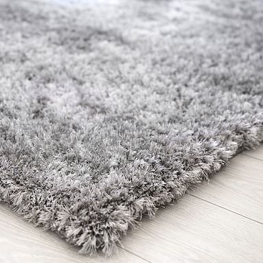 Shimmer Shag Performance Rug - Light Grey