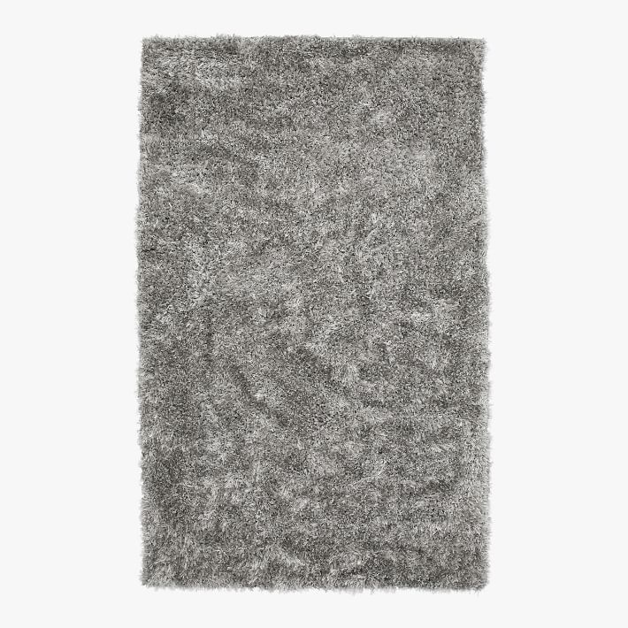 Shimmer Shag Performance Rug - Light Grey