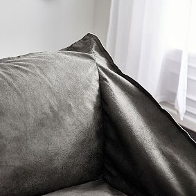 Textured Faux Suede Charcoal Double Modern Lounger