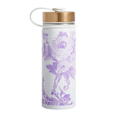 Slim Water Bottle, LoveShackFancy Lavender, Gold Lid