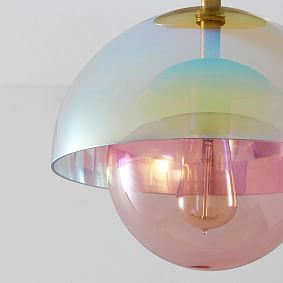 Iridescent Layered Glass Flush Mount