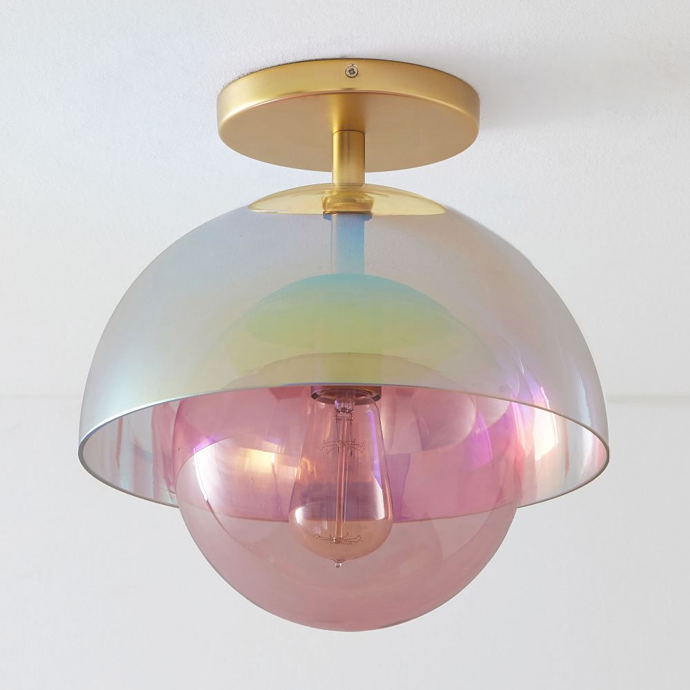 Iridescent Layered Glass Flush Mount
