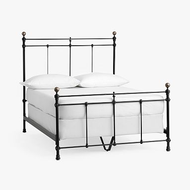 Chris Loves Julia Iron Bed, Double, Matte Black, In-Home