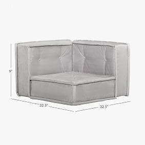 Cushy Corner, Faux Suede Light Gray
