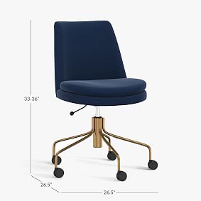 Everyday Velvet Ink Finley Swivel Desk Chair
