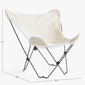 Sherpa Ivory Butterfly Chair