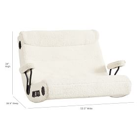 Sherpa Ivory Faux-Fur Double Gaming Speaker Media Chair