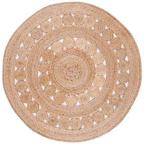 Natural Concentric Circles Jute Rug