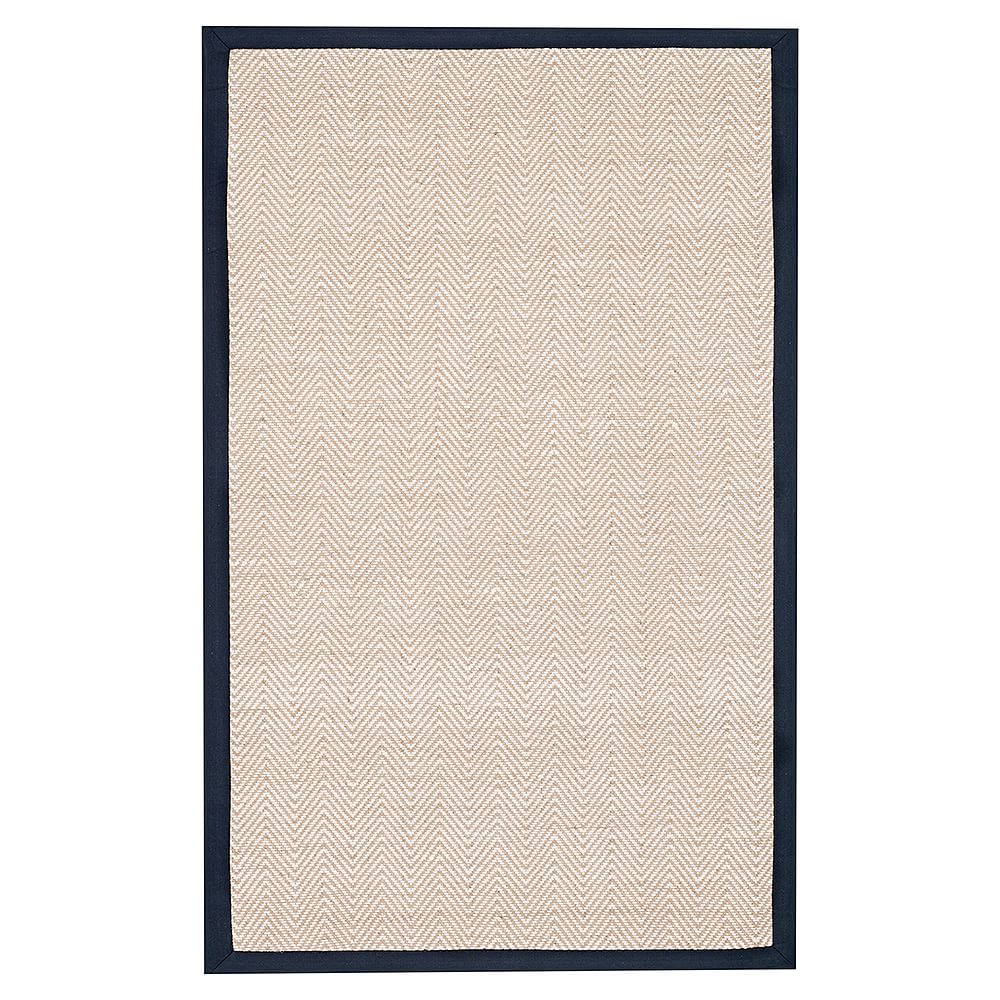 Shoreline Jute Chenille Border Rug, Navy