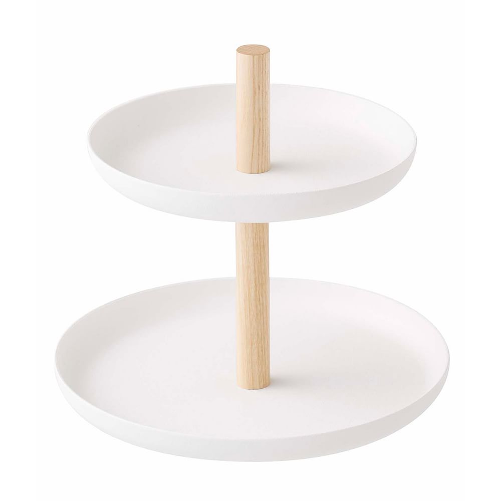 Round Accessory Tray, White