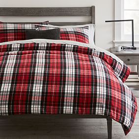 Classic Plaid Organic Flannel Duvet Cover