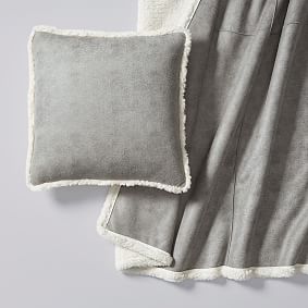 Faux Suede Throw &amp; Pillow Cover Set