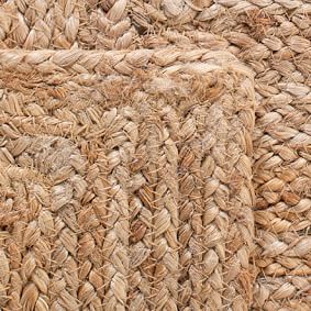 Natural Concentric Rectangles Jute Square Rug