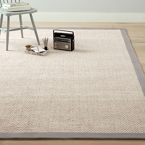 Thick Border Chenille Jute Rug - Gray
