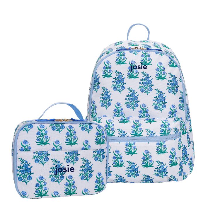 Colby Roller Rabbit Blue Floral Backpack &amp; Lunch Box Bundle