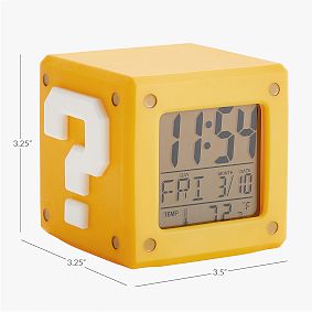 Super Mario&#8482; Question Mark Block Light-Up Alarm Clock