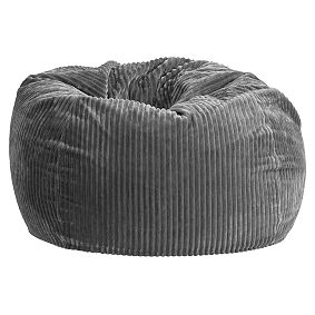 Charcoal Chamois Bean Bag Chair, Slipcover & Insert