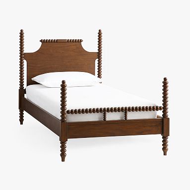 Chris Loves Julia Turned Wood Bed, Single, Heritage Walnut, Standard Parcel