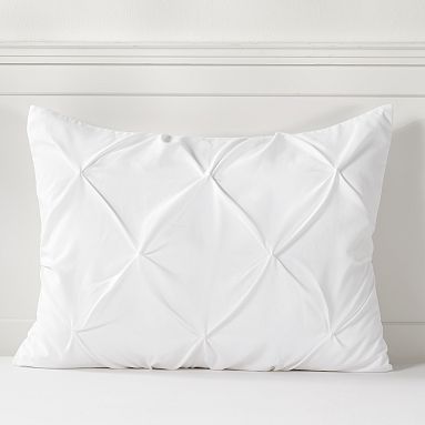 Recycled Microfibre Pintuck Sham, Standard, White 