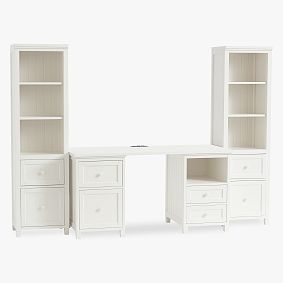 Beadboard Smart&#8482; Storage Desk &amp; Bookcase Set (107.5&quot;)