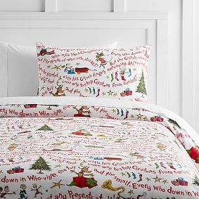 Dr. Seuss's The Grinch&#8482; Words Of Who-Ville Flannel Duvet Cover