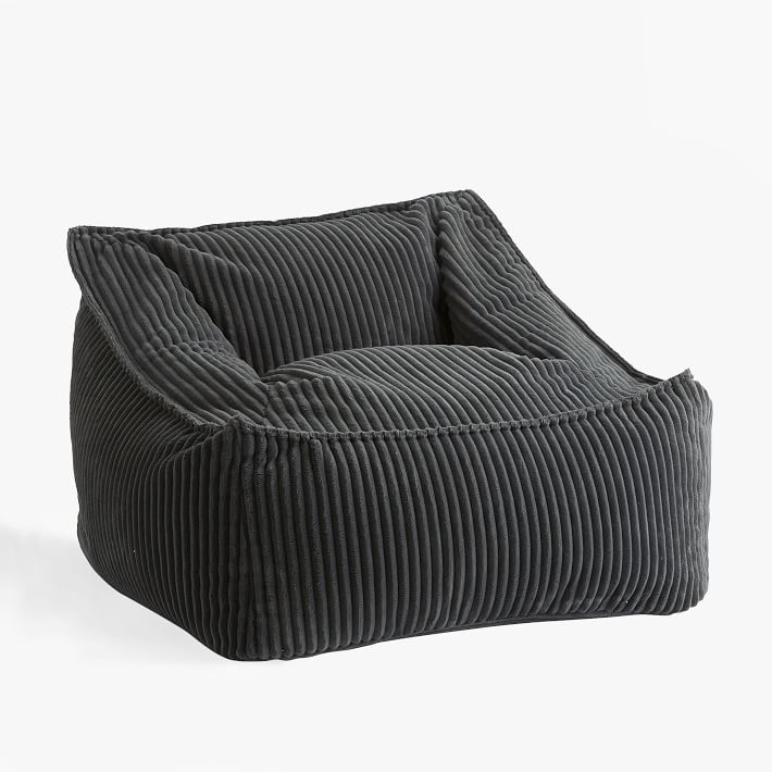 Chamois Charcoal Modern Bean Bag Lounger